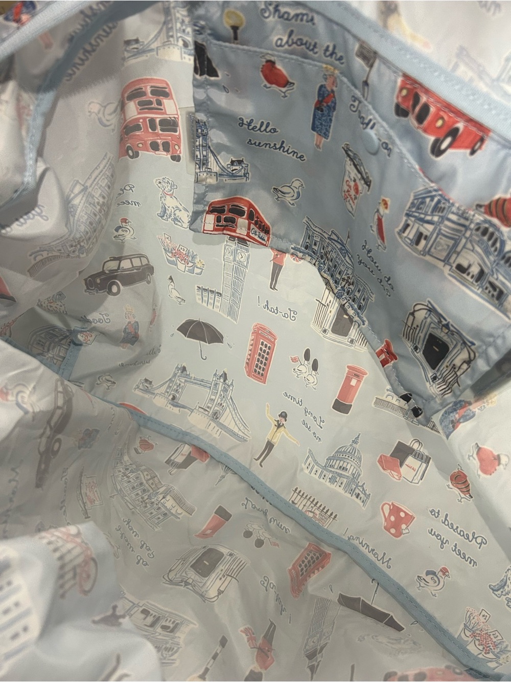 Cath Kidston Pale Blue London Scenes Kids Tote Bag - Picture 7 of 9